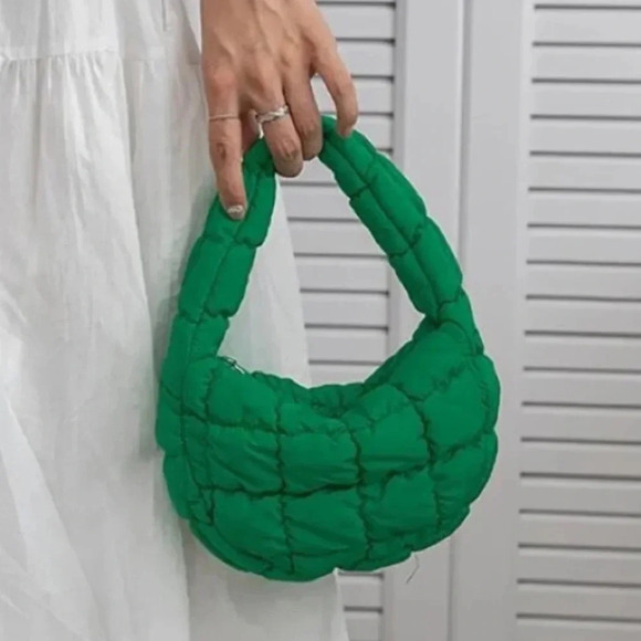 $3/15 NWOT Green Mini Puffer Bag - Picture 2 of 3